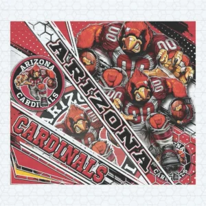 3D Arizona Cardinals 20oz Skinny Tumbler Template PNG