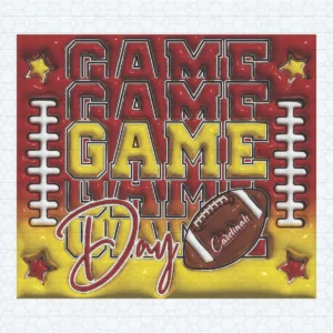 3D Arizona Cardinals Game Day 20oz Tumbler Wrap PNG