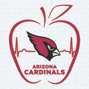 Apple Heartbeat Teacher Symbol Arizona Cardinals SVG