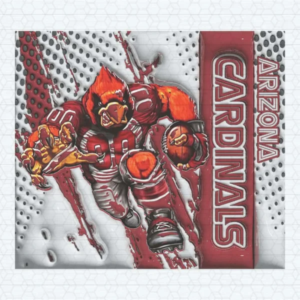 Arizona Cardinals 3D Inflated Tumbler Wrap PNG