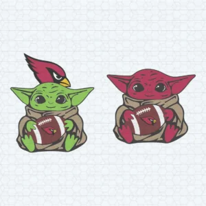 Arizona Cardinals And Baby Yoda Football Fan SVG