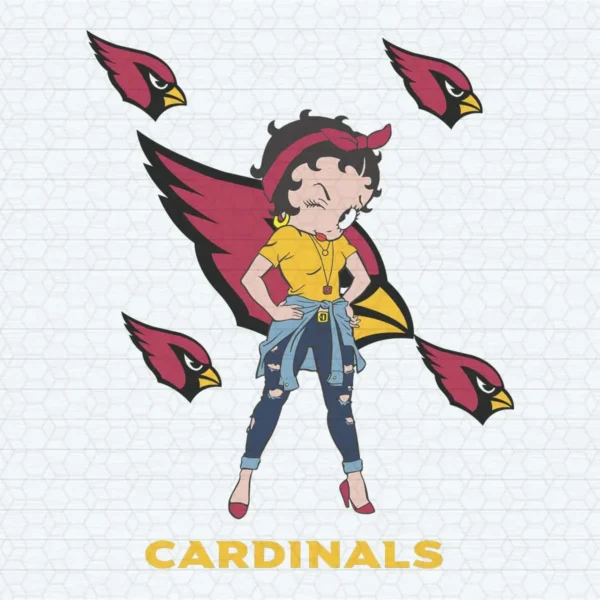 Arizona Cardinals Logo Betty Boop NFL Girl SVG