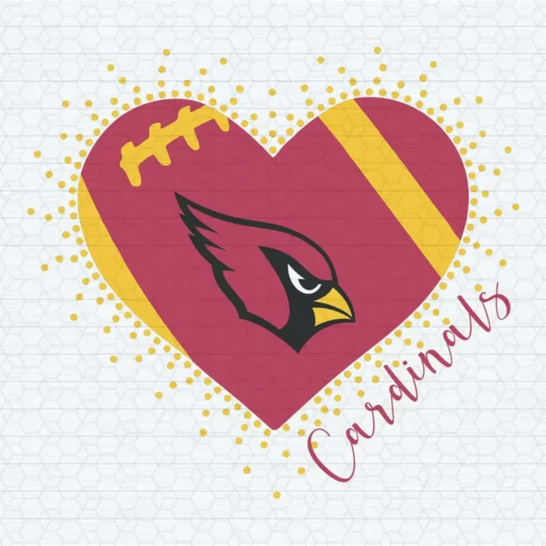 Arizona Cardinals Logo With Cute Heart SVG