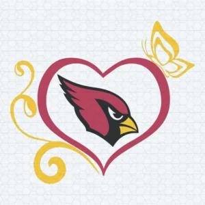 Arizona Cardinals Logo With Red Heart SVG