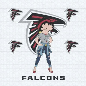 Atlanta Falcons Betty Boop Fan Girl Character SVG