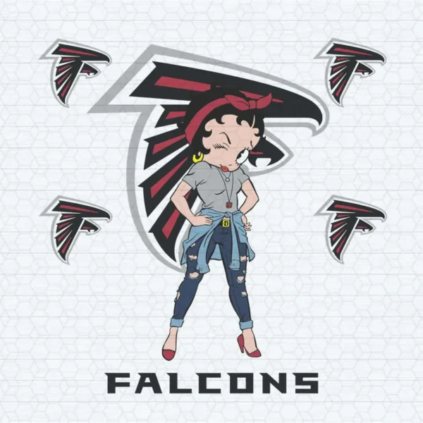Atlanta Falcons Betty Boop Fan Girl Character SVG