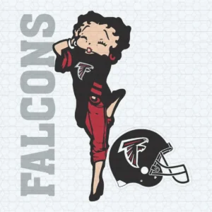 Atlanta Falcons Betty Boop Themed Graphic SVG Design