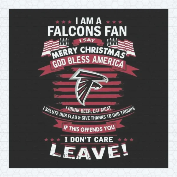 Atlanta Falcons Fan Merry Christmas God Bless America SVG