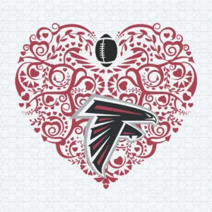 Atlanta Falcons Love And Football Heart SVG