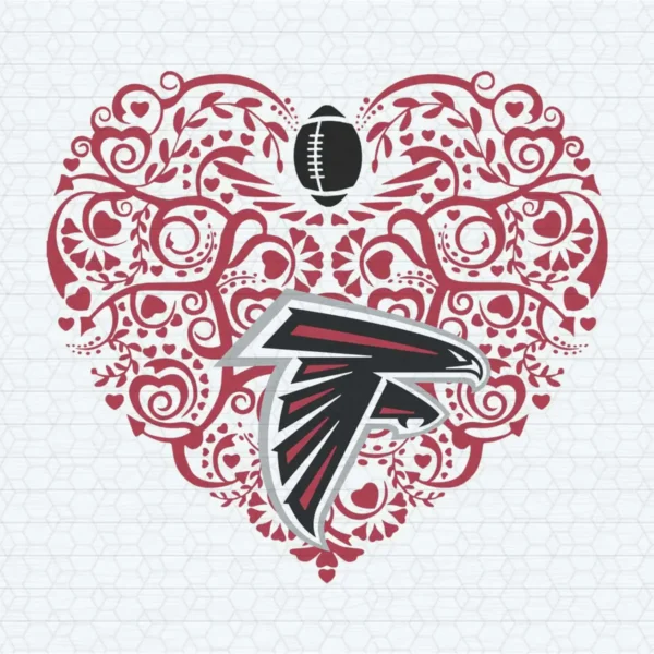 Atlanta Falcons Love And Football Heart SVG