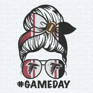 Atlanta Falcons Messy Bun Mom Game Day SVG