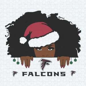 Atlanta Falcons Santa Hat Girl SVG