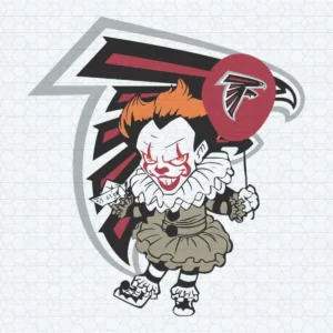 Atlanta Falcons Themed Clown Character SVG
