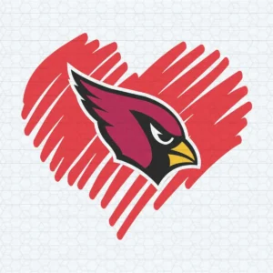 Beautiful Arizona Cardinals Red Heart SVG