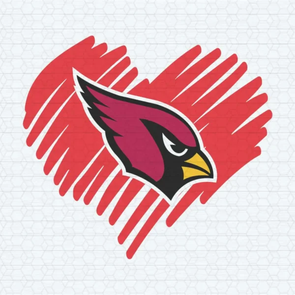 Beautiful Arizona Cardinals Red Heart SVG