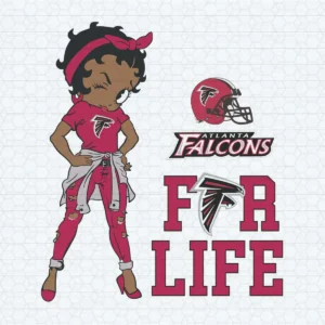 Betty Boop Atlanta Falcons For Life SVG