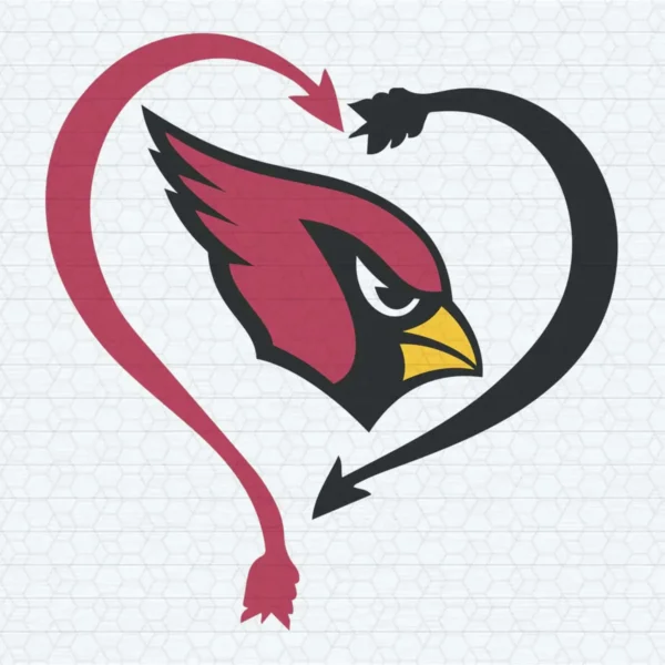 Cardinals Devil Tail Heart SVG