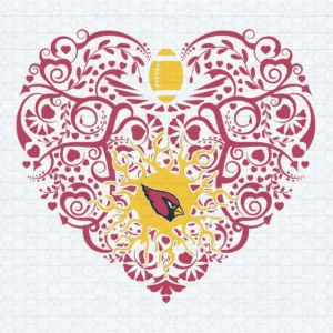 Cardinals Football Love Heart SVG
