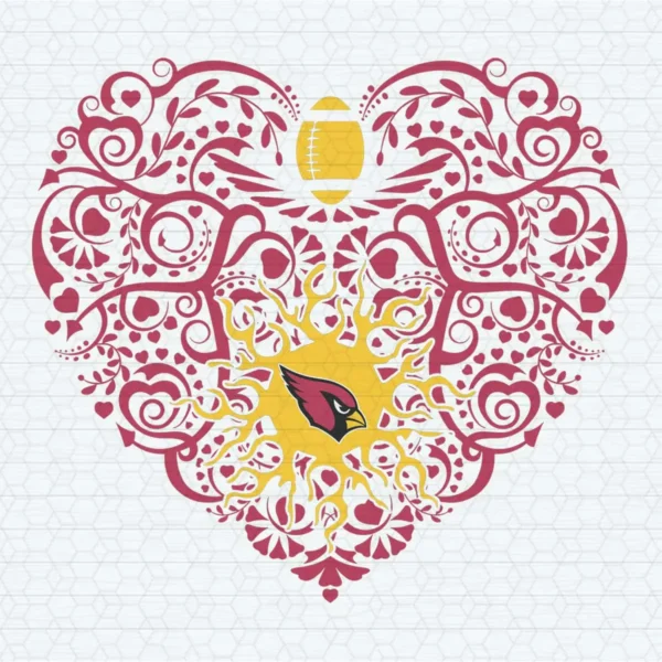 Cardinals Football Love Heart SVG
