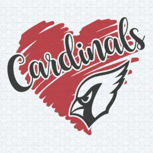 Cardinals High School Mascot Heart SVG