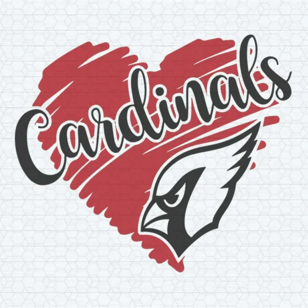 Cardinals High School Mascot Heart SVG