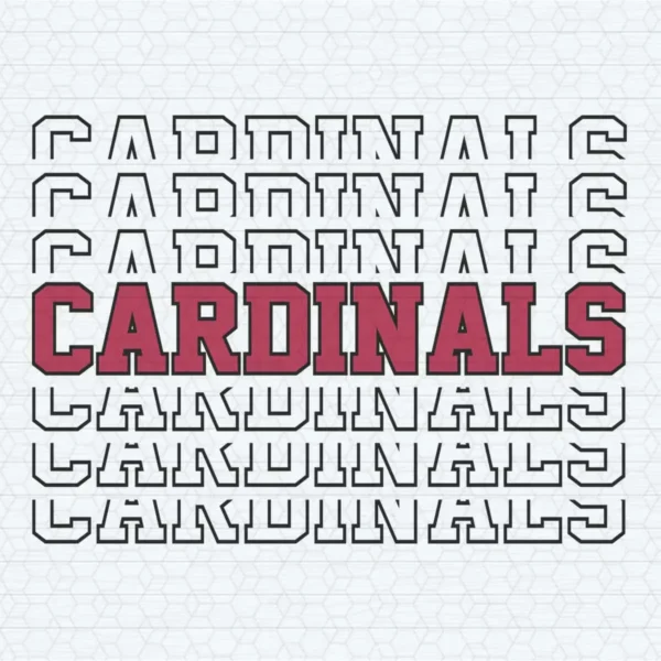 Cardinals Stacked Text Mirrored Word SVG