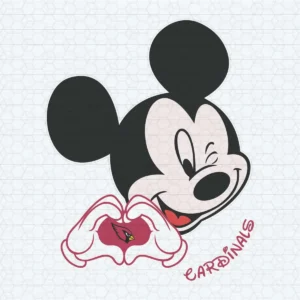 Disney Mickey Mouse Loves Cardinals Logo SVG