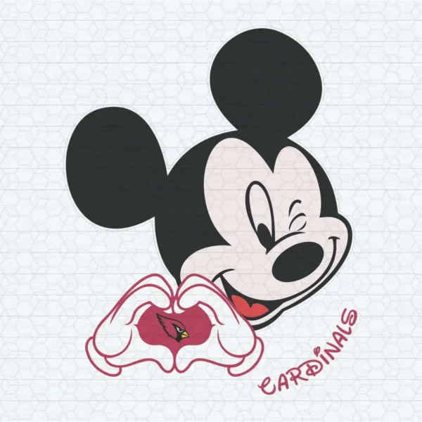 Disney Mickey Mouse Loves Cardinals Logo SVG