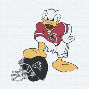 Donald Duck Character With Atlanta Falcons Helmet SVG