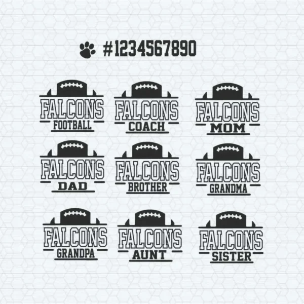 Falcon Football SVG Football Family SVG Football SVG
