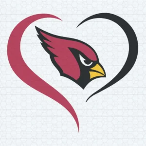Football Vector NFL Cardinals Heart Shape SVG