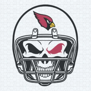 Funny Arizona Cardinals Logo Skull Helmet SVG