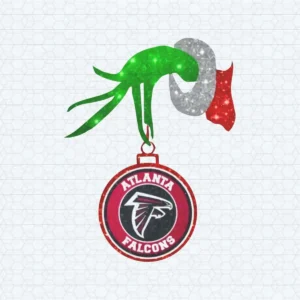 Grinch Hand Holding Atlanta Falcons Christmas PNG