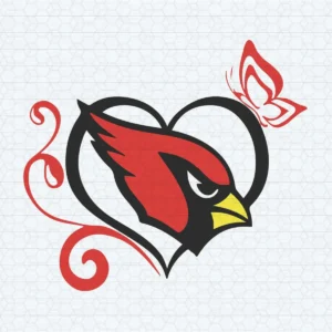 Love Cardinals Butterfly And Heart Logo SVG