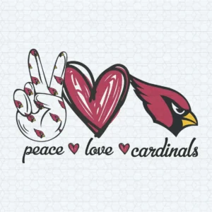 Peace Love Cardinals NFL Team Logo SVG