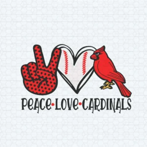 Peace Love Cardinals Trending SVG