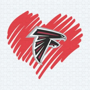 Red Heartbeat Atlanta Falcons Team Spirit SVG Design
