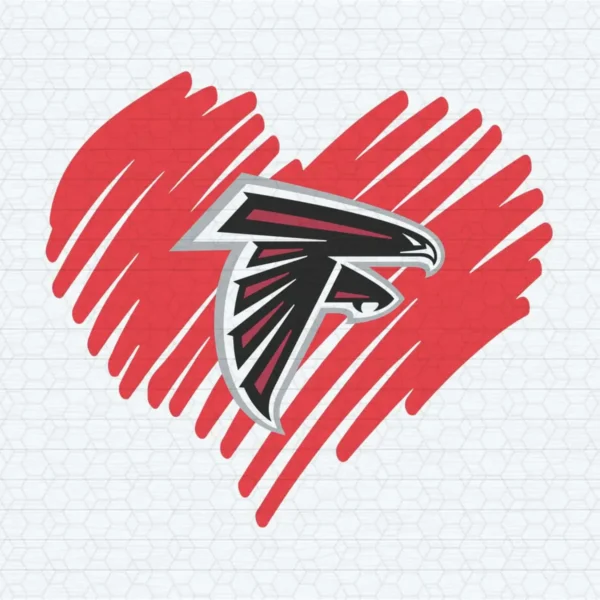 Red Heartbeat Atlanta Falcons Team Spirit SVG Design