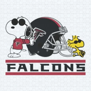 Snoopy Dog With Atlanta Falcons Helmet SVG