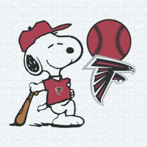 Snoopy Dog With Baseball And Atlanta Falcons Logo SVG