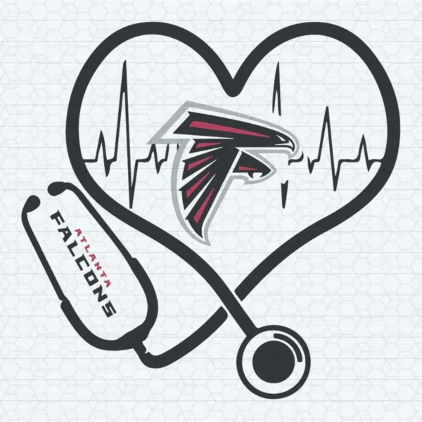 Stethoscope Heart Atlanta Falcons SVG