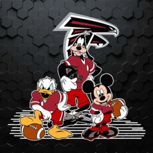 Atlanta Falcons Cartoon Football SVG - Mickey, Donald And Goofy