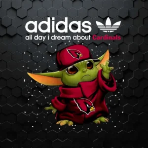 Baby Yoda Adidas All Day I Dream About Arizona Cardinals PNG