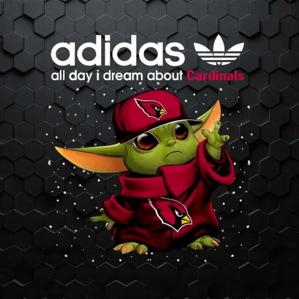 Baby Yoda Adidas All Day I Dream About Arizona Cardinals PNG