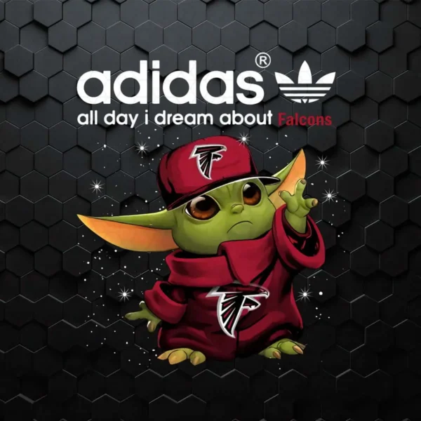 Baby Yoda Adidas All Day I Dream About Atlanta Falcons SVG