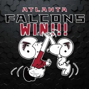 Charlie And Snoopy High Five Atlanta Falcons Win SVG