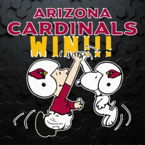 Charlie & Snoopy High Five Arizona Cardinals Win NFL SVG