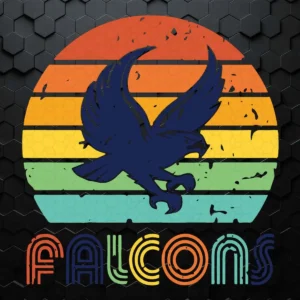Falcons SVG Falcons Sublimation Design Retro Sunset SVG