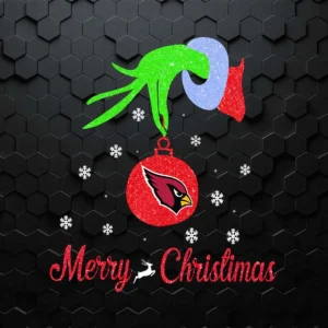 Grinch Hand Ornament Arizona Cardinals Glitter Christmas SVG