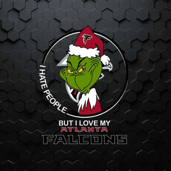 Grinch I Hate People But I Love My Atlanta Falcons PNG